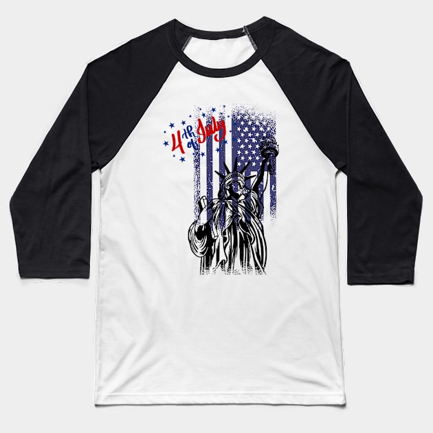 4th July Independece Day Baseball T-Shirt by DePit DeSign